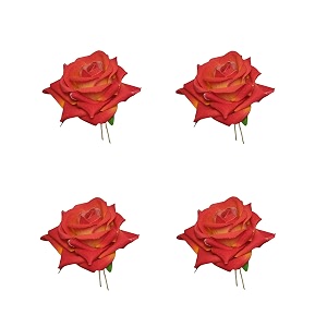 lyf5star handmade pack of 4 orange rose floral juda pin for women elegant rose wedding hair accessories traditional indian hair accessories for women amp girls pack of 4