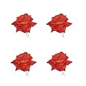 LYF5STAR Handmade PACK OF 4 Orange Rose Floral Juda Pin For Women| Elegant Rose Wedding Hair Accessories |Traditional Indian Hair Accessories for Women & Girls |Pack Of 4