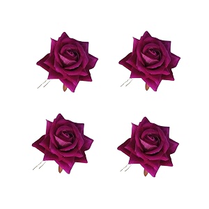 lyf5star handmade pack of 4 purple rose floral juda pin for women elegant rose wedding hair accessories traditional indian hair accessories for women amp girls pack of 4