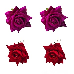 lyf5star handmade pack of 4 red amp purple rose floral juda pin for women elegant rose wedding hair accessories traditional indian hair accessories for women amp girls pack of 4
