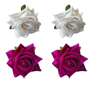 lyf5star handmade pack of 4 white amp purple rose floral juda pin for women elegant rose wedding hair accessories traditional indian hair accessories for women amp girls pack of 4