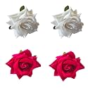 LYF5STAR Handmade PACK OF 4 White &amp; Dark Pink Rose Floral Juda Pin For Women| Elegant Rose Wedding Hair Accessories |Traditional Indian Hair Accessories for Women &amp; Girls |Pack Of 4