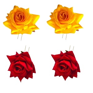 lyf5star handmade pack of 4 yellow amp red rose floral juda pin for women elegant rose wedding hair accessories traditional indian hair accessories for women amp girls pack of 4