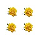 LYF5STAR Handmade Yellow Rose Floral Juda Pin Pack of 4 | Elegant Rose Wedding Hair Accessories | Traditional Indian Hair Accessories for Women Girls | Durable Lightweight Stylish