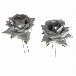 lyf5star handmade bride silver rose floral juda pin for women elegant rose wedding hair accessories  traditional indian hair accessories for women amp girlspack of 2
