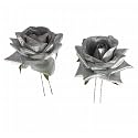 LYF5STAR Handmade Bride Silver Rose Floral Juda Pin For Women| Elegant Rose Wedding Hair Accessories | Traditional Indian Hair Accessories for Women &amp; Girls|Pack Of 2
