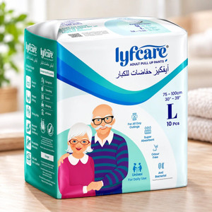 lyfcare pull-up pants  waist size 30-39 inch adult diapers - l