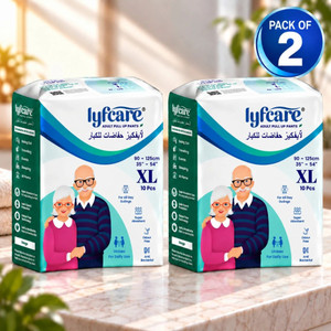 lyfcare pull-up pants  waist size 35-54 inch adult diapers - xl