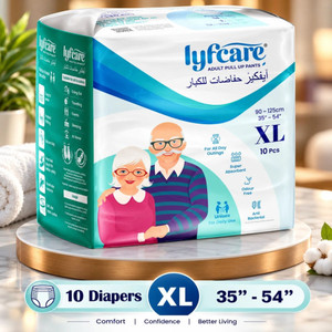 lyfcare pull-up pants  waist size 35-54 inch adult diapers - xl