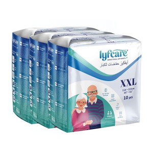 lyfcare pull-up pants  waist size 45-61 inch adult diapers - xxl