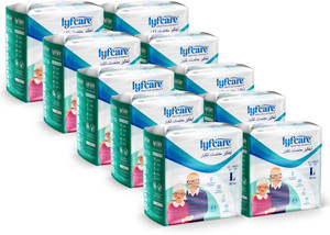 lyfcare pull-up pants  waist size  30-39 inchpack of 10 adult diapers - l 100 pieces