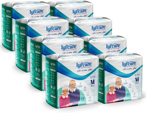 lyfcare pull-up pants waist size  24-33 inchpack of 8 adult diapers - m 80 pieces