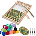 LYKTRIX Weaving Loom for Kids, Wooden Weaving Kit, Loom Kit for Kids Ages 8-12, Great Knitting Looms for Beginners and Girls Over 6 Years Old, Contains Enough Weaving Yarn 11.4" x 7.5"
