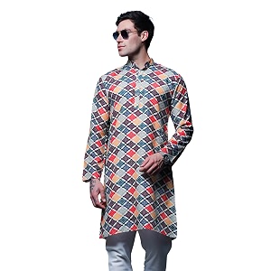 Lymio Mens Cotton Regular Fit Casual Kurta