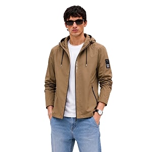 Lymio Mens Hooded Casual Jacket Lightweight
