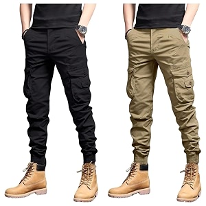 Lymio Mens Regular Fit Low Rise Cargo