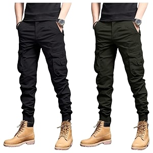 Lymio Mens Regular Fit Low Rise Cargo