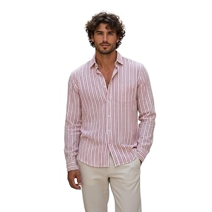 Lymio Men Shirt Mens Striped Button