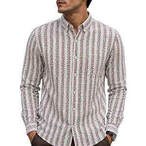Lymio Men Shirt Mens Striped Button