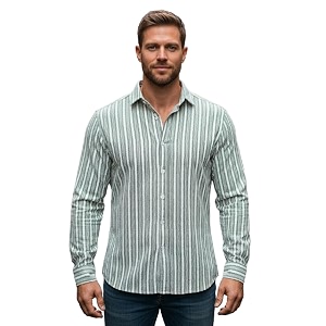 Lymio Men Shirt Mens Striped Button