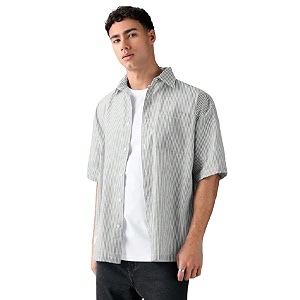 Lymio Men Shirt Striped Shirt for