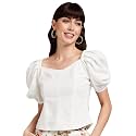 Lymio Women39s Crop Red Color V Neck