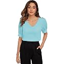 Lymio Women39s Regular TOP P-437-S_Sky Blue Small