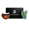 Lymphatic Contour Face Brush & Jade Gua Sha Set for Face, Jaw, & Neck