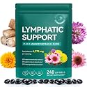 Lymphatic Drainage Supplements-Echinacea, Dandelion, Burdock Root|21-In-1 Botanical Complex for Lymph System, Balance, Cleanse, Overall Vitality, Less Bloating|Safe &amp; Clean Formula|240 Softgels