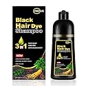 lymznus Black Hair Dye Shampoo 3 in 1 for Gray Hair Coverage for Women Men
