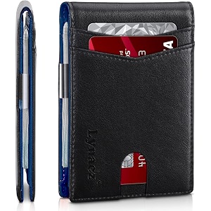 lynacz classic men39s wallet - slim design with 12 card slots id window money clip - pu leather bifold - small and thin - great gift for dad husband boyfriend on birthday or christmas
