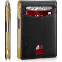 Lynacz Classic Men's Wallet - Slim Design with 12 Card Slots, ID Window, Money Clip - PU Leather Bifold - Small and Thin - Great Gift for Dad Husband Boyfriend on Birthday or Christmas