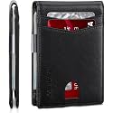 Original Classic Men's Wallet Slim Design with 12 Card Slots ID Window Money Clip PU Leather Bifold Small and Thin Great Gift for Dad Husband Boyfriend on Birthday or Christmas Black