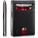 Lynacz Classic Men's Wallet Slim Design with 12 Card Slots ID Window Money Clip PU Leather Bifold Small and Thin Great Gift for Dad Husband Boyfriend on Birthday or Christmas