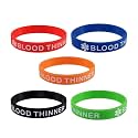 Lyndong 5 Pack Blood THINNER Silicone Medical Alert Emergency Bracelet Wristbands
