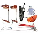 LYNICESHOP Stainless-Steel Tree Climbing Spurs, Double-Tooth Gaffs Pads w/Cowhide Straps, High-Altitude Logging/Fruit Picking Gear for Arborists, Loggers, Hunters (220lbs Capacity)