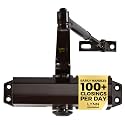 LYNN HARDWARE Light Duty Automatic Door Closer (Dark Bronze) - Highly Durable Cast Aluminum, Commercial or Home Use, Adjustable Speed Controls, 3 Mounting Options, 3 Hour Fire Rated (DC5003 Model)