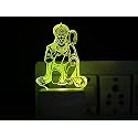 3D Illusion Hanuman Ji Night Lamp with 7 Color Changing Light for Gifts, for Bedroom, Livingroom LED Acrylic Night Lamp with Plug, Multicolour