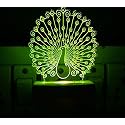 Acrylic 7 Color Changing 3D Illusion LED Night Lamp Gift for Every Occasion/Valentines Day (Multicolour)