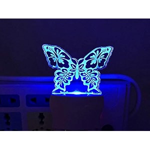 butterfly acrylic 7 color changing 3d illusion led night lamp for gifthomelivingroombedroommulticolour