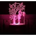 Couple Acrylic 7 Color Changing 3D Illusion LED Night Lamp Gift for Every Occasion/Valentines Day (Multicolour)