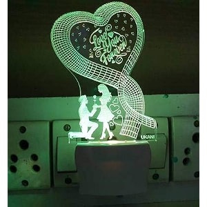forever love acrylic 7 color changing 3d illusion led night lamp and gift for every occasionvalentines daymenboy multicolour pack of 1