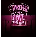 Forever Love Acrylic 7 Color Changing 3D Illusion LED Night Lamp and Gift for Every Occasion/Valentines Day/Men/boy (Multicolour)