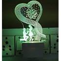 Forever Love Acrylic 7 Color Changing 3D Illusion LED Night Lamp and Gift for Every Occasion/Valentines Day/Men/boy (Multicolour, Pack of 1)