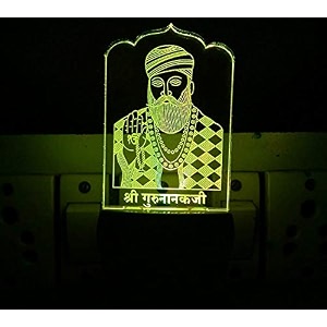 guru nanak acrylic 7 color changing 3d illusion led night lamp for gifthomelivingroombedroommulticolour