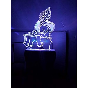 krishna acrylic 7 color changing 3d illusion led night lamp for gifthomelivingroombedroommulticolour