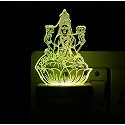 Lasksmi Acrylic 7 Color Changing 3D Illusion LED Night Lamp. for Gift,Home,livingroom,Bedroom(Multicolour)