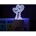 Love Tree Acrylic 7 Color Changing 3D Illusion LED Night Lamp and Gift for Every Occasion/Valentines Day/Men/boy (Multicolour)