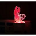 LYNREX mr and mrs Acrylic 7 Color Changing 3D Illusion LED Night Lamp and Gift for Every Occasion/Valentines Day/Men/boy (Multicolour)