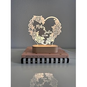 lynrex personalized 3d illusion led lamp gift anniversary couples wedding marriage  gift for her him wife husband customized gifts acrylic warm white